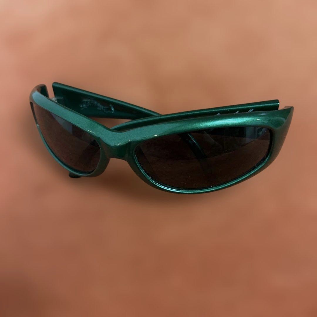 Arnette Catfish Vintage 90s Sunglasses Green Frame Dark Lens Skater Surfer