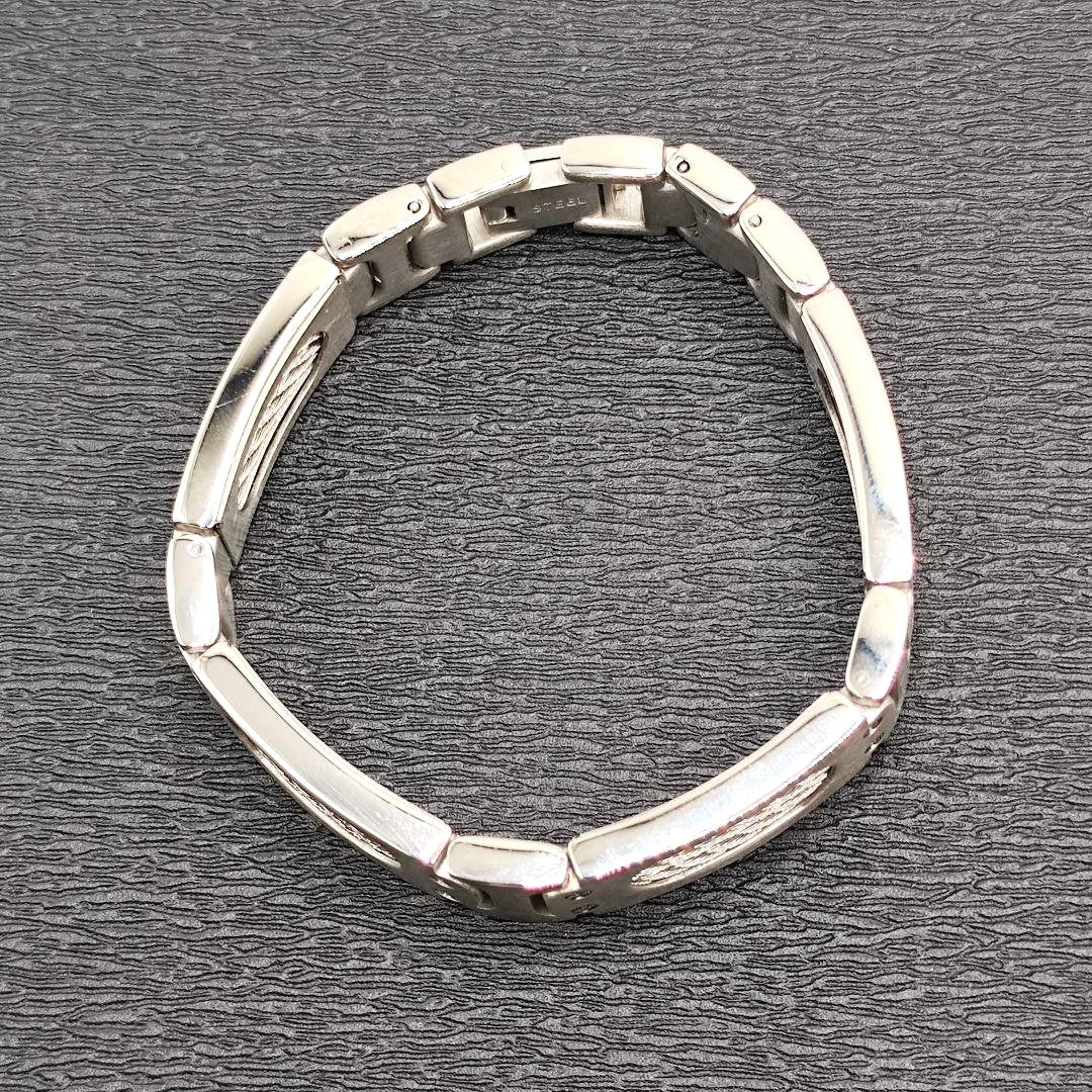CHARRIOL Cable Bracelet Bangle Silver Stainless Steel Unisex Box 16.5cm 6.5in