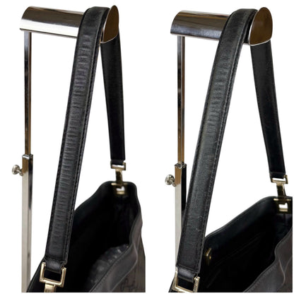 Gucci Auth GG Canvas One Shoulder Hobo Bag Black 27x25cm 10.6x9.8" Strap 46cm