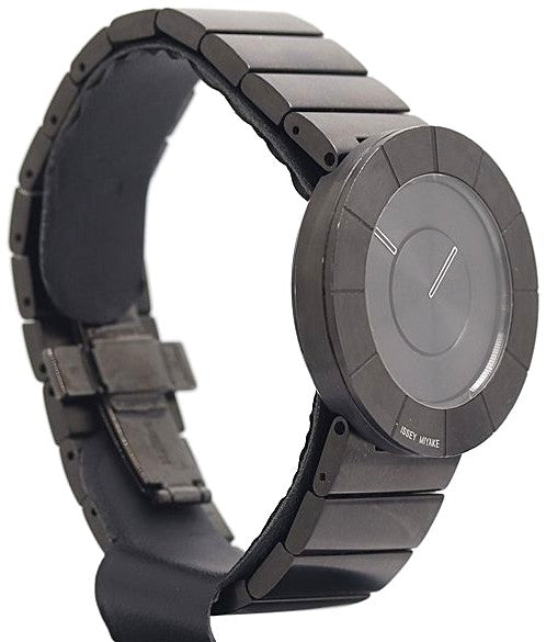 Issey Miyake TO VJ20-0010 Quartz Men Watch Black Dial SS Bracelet Working VTG