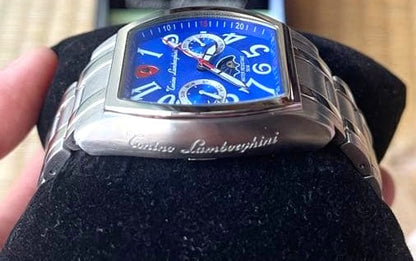 Tonino Lamborghini Men Watch Blue Dial Silver Stainless Steel 2006 Ltd W/ Box