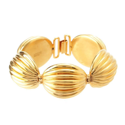 Authentic Loewe Anagram Nutshell Gold Tone Bracelet L 21cm 8.3in