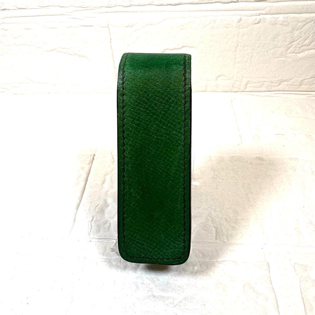 Hermes Authentic Gum Lipstick Multi Leather Green Gold Hardware 9x3x2.5 cm Used