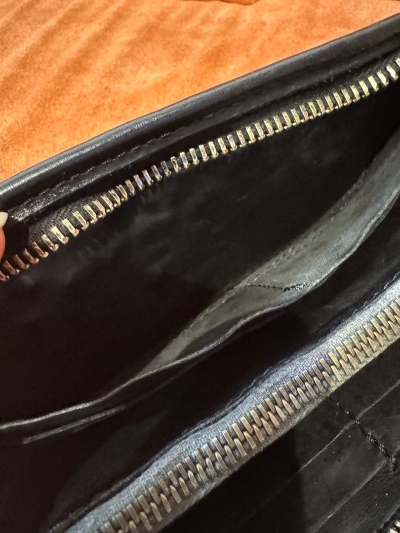 CAMPOMAGGI Studded Long Wallet Black Leather Zip Around Italy Concho Vintage