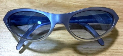 Arnette Falcon Sunglasses Oval Frame Blue Silver Blue Lens Made in Italy Used
