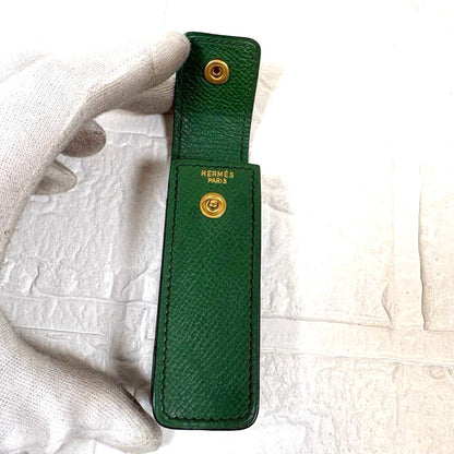 Hermes Authentic Gum Lipstick Multi Leather Green Gold Hardware 9x3x2.5 cm Used