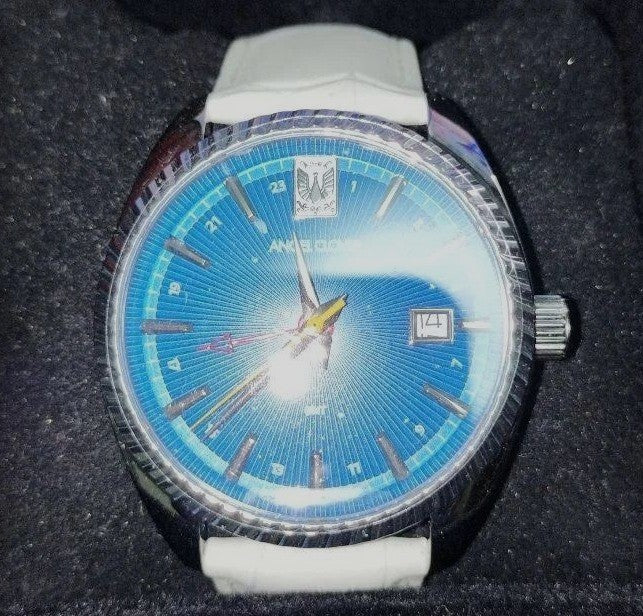 Angel Clover GR39S-CYG Saint Seiya Cygnus Hyoga GMT Watch Blue 39mm New Box
