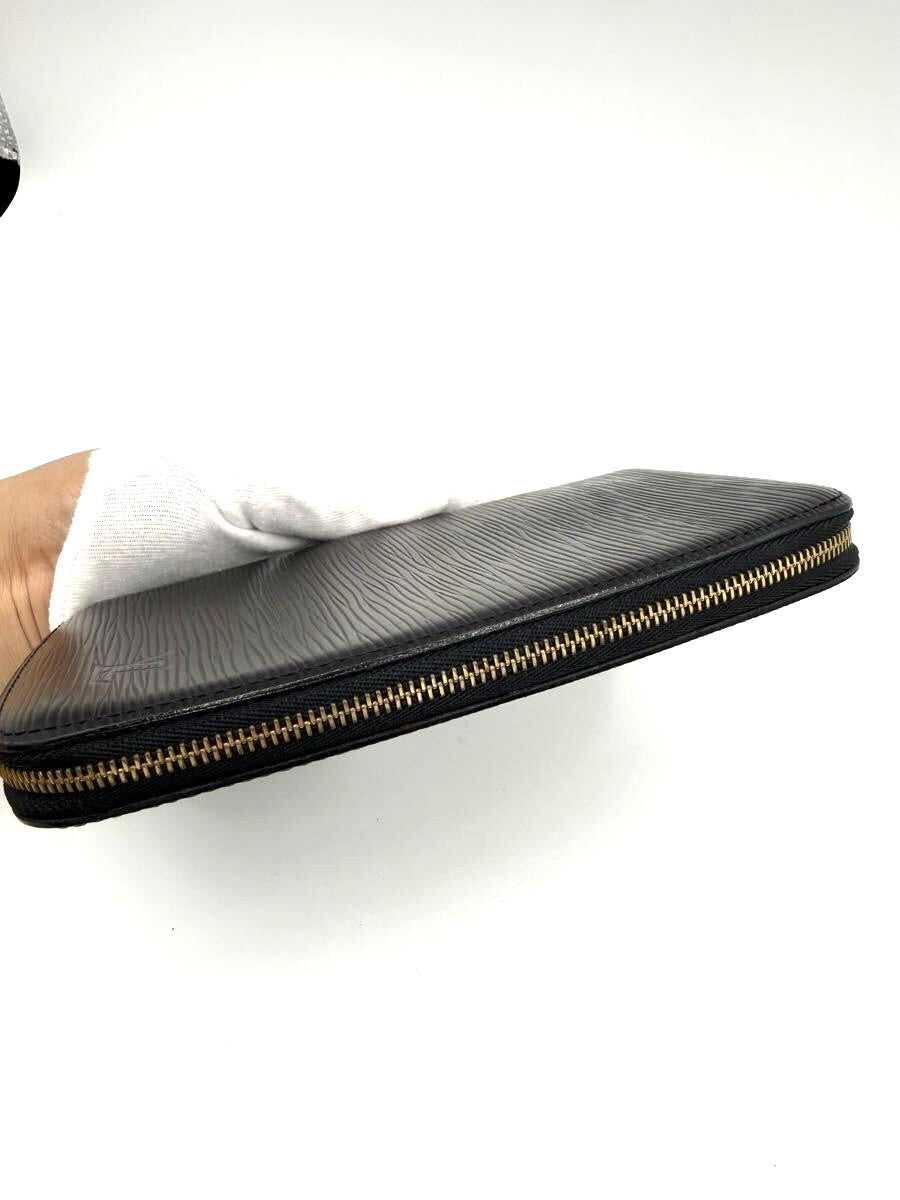 Louis Vuitton Epi Agenda Geode M63872 Round Zip Wallet Black Leather 4.5x7.3x1"