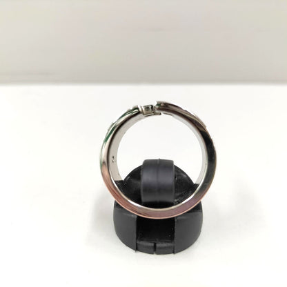 FENDI FF Logo Cutout Wide Band Ring Silver Tone US9 EU60 Made in Italy Preowned