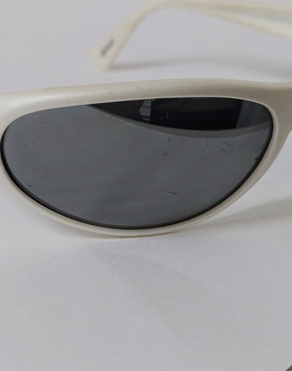 Arnette Raven Vintage Sunglasses White Frame Mirror Lens Old Logo 90s Y2K Wrap