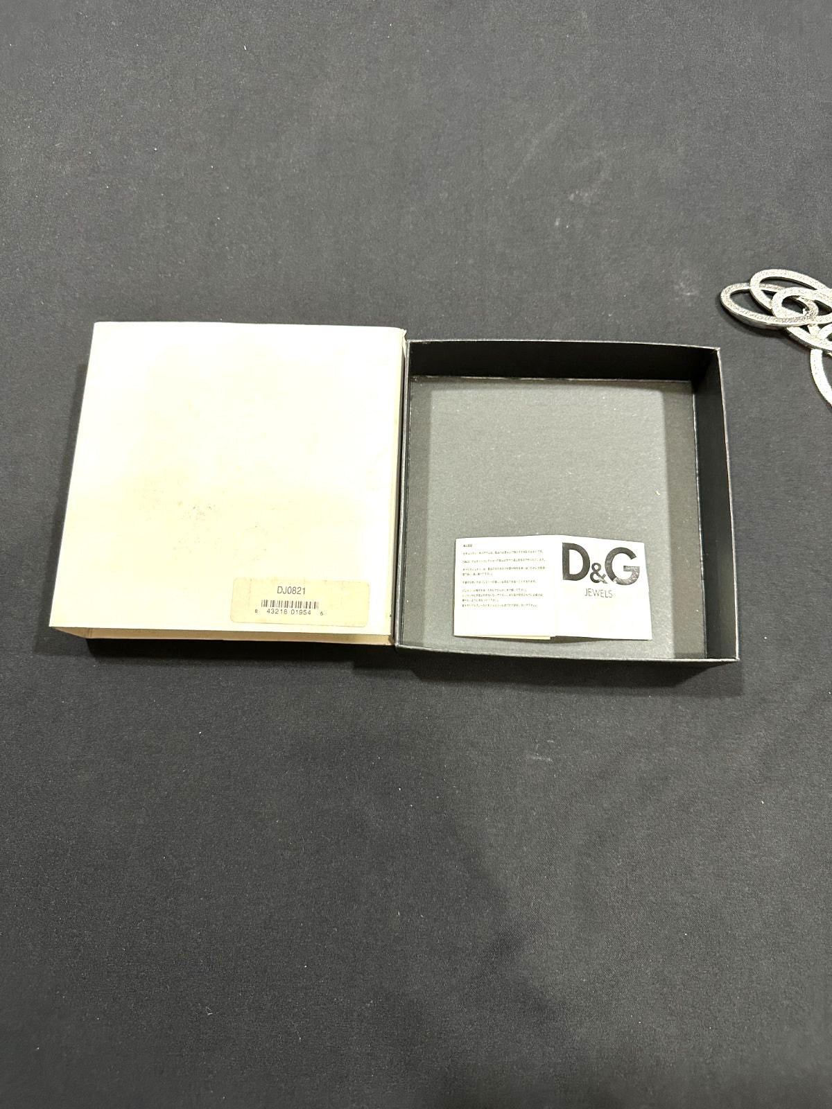 DOLCE & GABBANA Chain Necklace Silver Tone DJ0821 Logo Circle Ring Charm 50cm