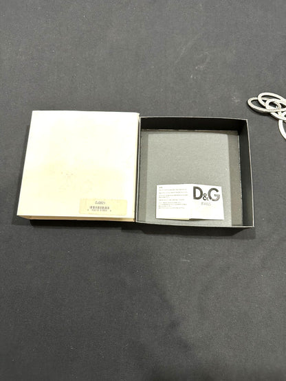 DOLCE & GABBANA Chain Necklace Silver Tone DJ0821 Logo Circle Ring Charm 50cm