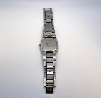 GIVENCHY Swiss Mvt Tonneau Wristwatch Silver Gold Two-Tone Stainless Steel Watch