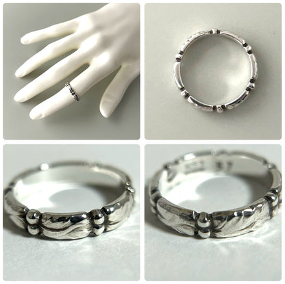 Georg Jensen Ring #57 Sterling Silver 925 Vintage Denmark US4.5 EU48 Authentic