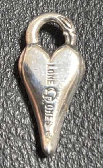 Lone Ones Swan Dive Heart Lock Pendant Charm Silver Used Excellent Authentic