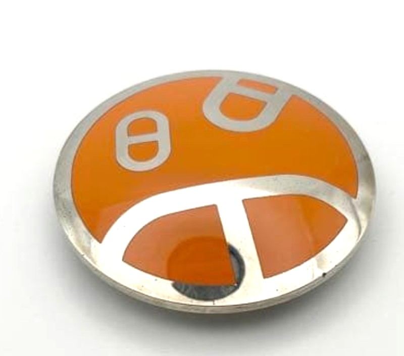 HERMES Scarf Ring Chaine d'Ancre Orange Silver Tone Metal 6cm 2.4in Vintage