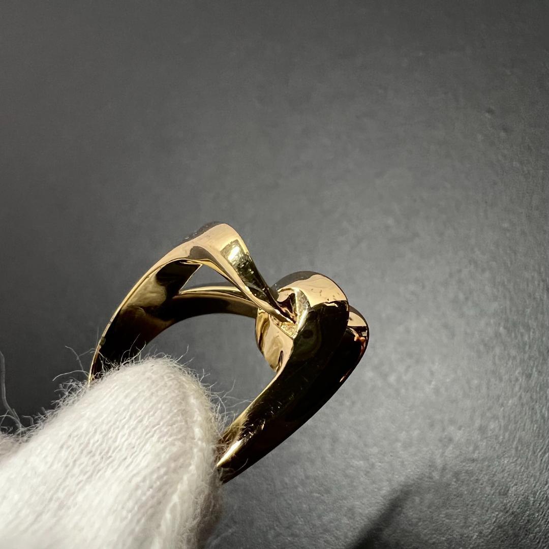 Saint Laurent Gold Plated Brass Loop Ring Size 55 US 7 Rare
