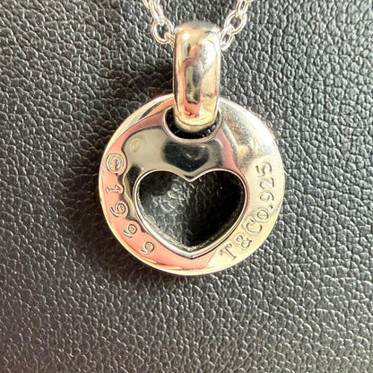 Tiffany & Co Sterling Silver 925 Cutout Heart Pendant Top Charm