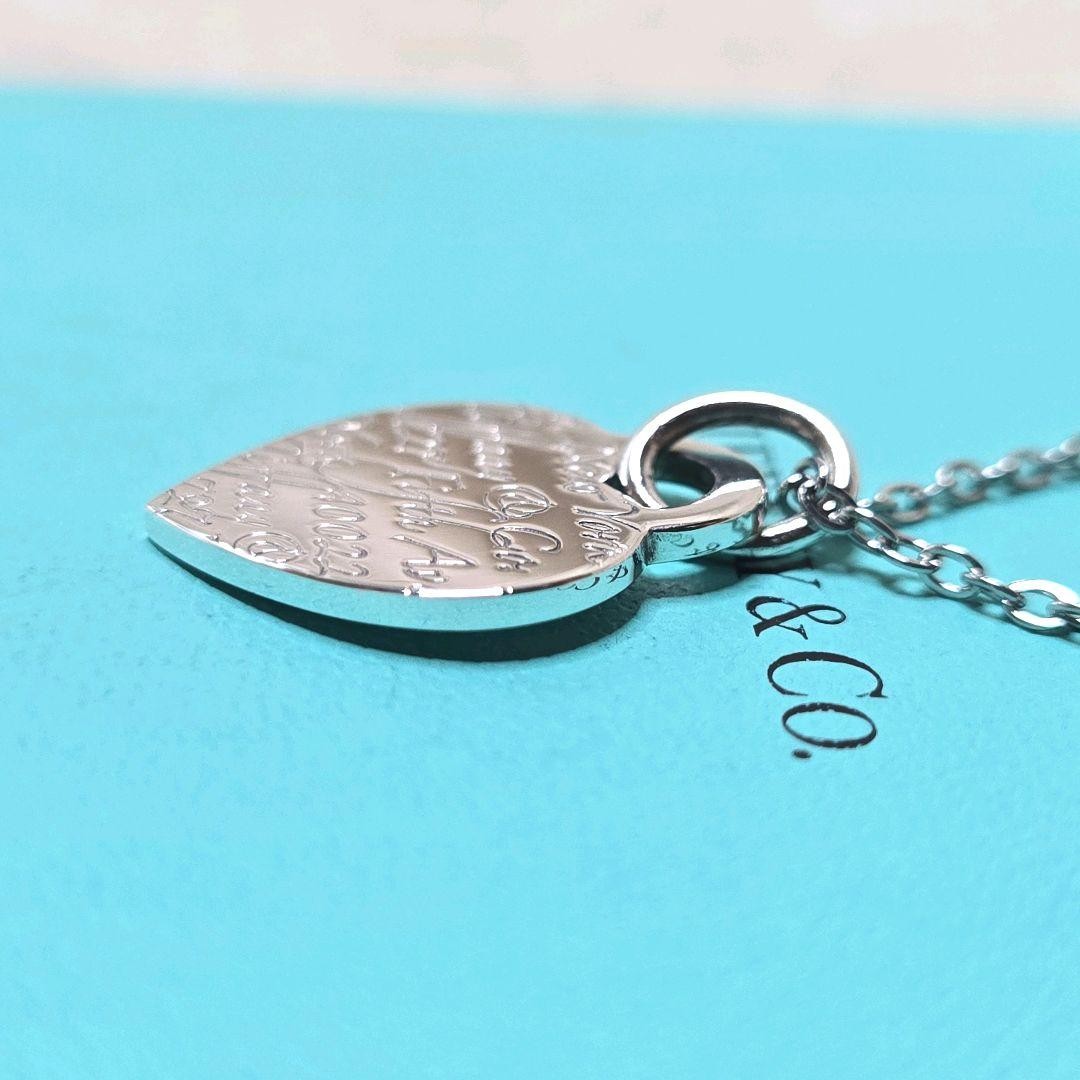 Tiffany & Co Notes Heart Tag Pendant Necklace Sterling Silver 925 SV925 16.5in