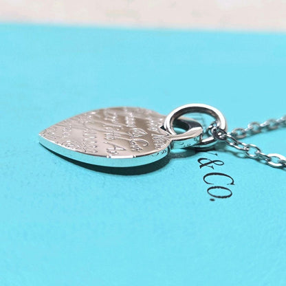 Tiffany & Co Notes Heart Tag Pendant Necklace Sterling Silver 925 SV925 16.5in