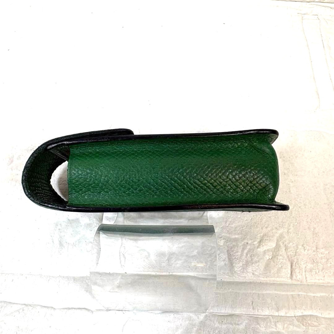 Hermes Authentic Gum Lipstick Multi Leather Green Gold Hardware 9x3x2.5 cm Used