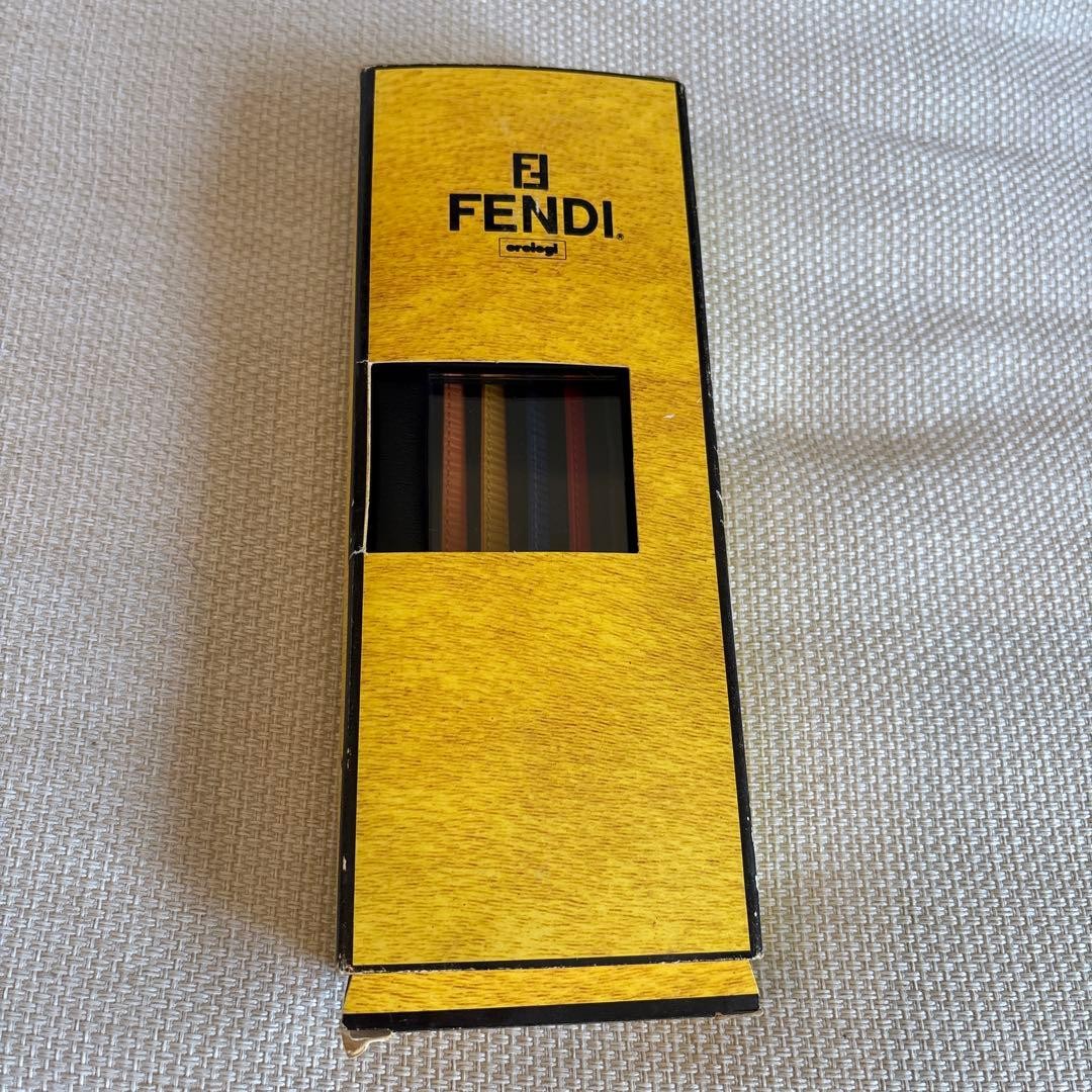 FENDI Chameleon Watch Band Set 5 Straps Orange Yellow Blue Red Black Gold Buckle