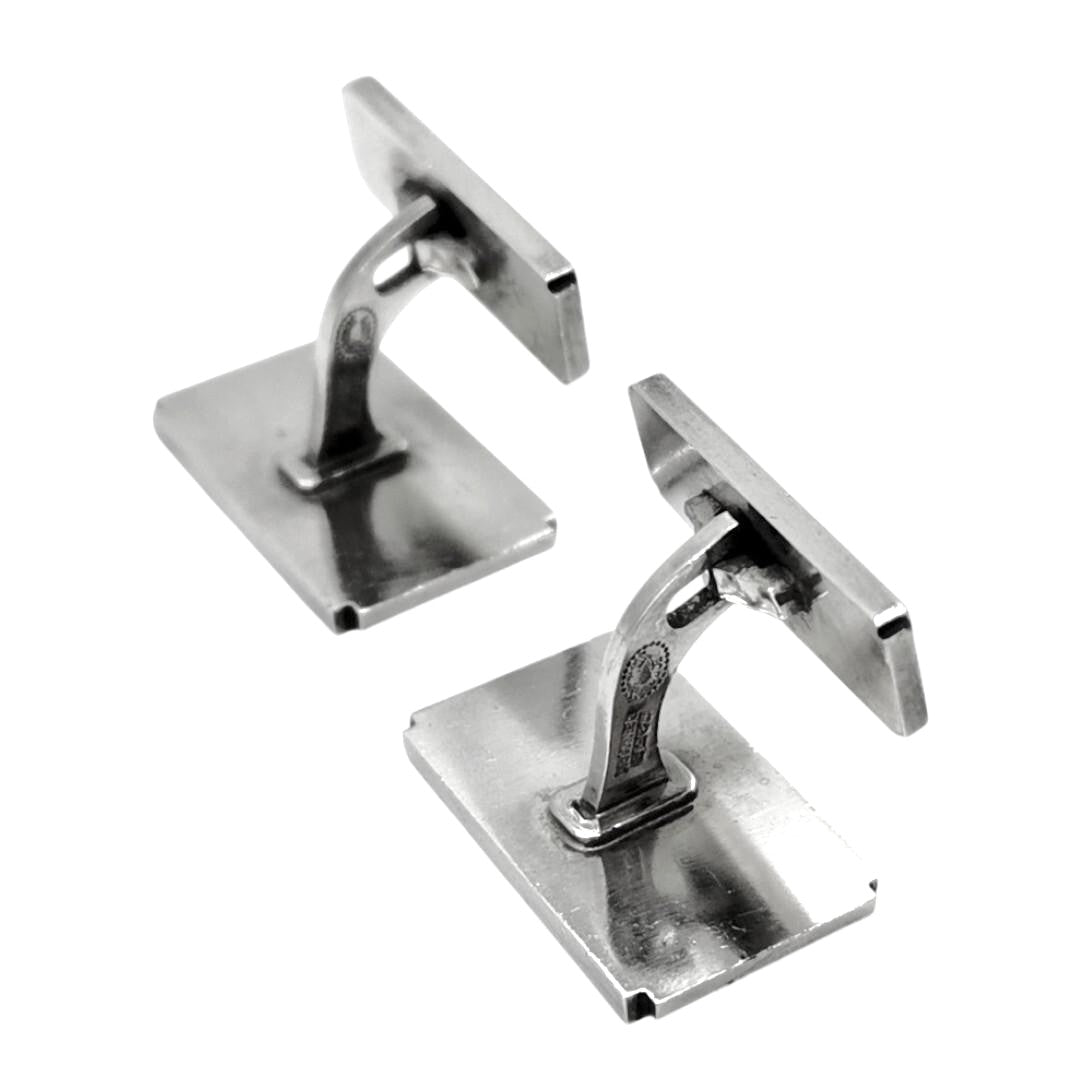 Georg Jensen Cufflinks Sterling Silver 925 Rectangle Swirl Design Mens Denmark