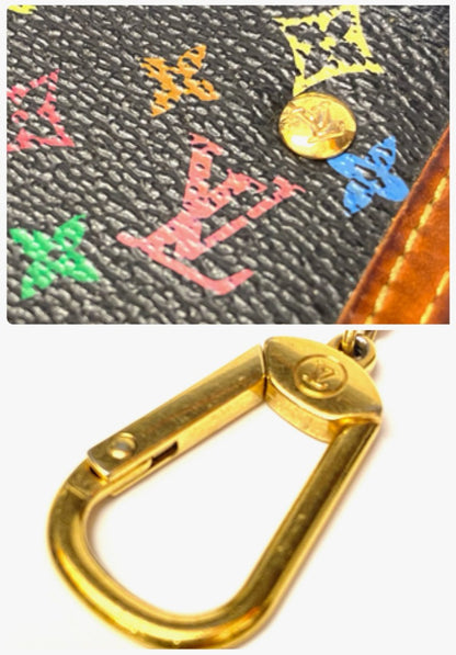 Louis Vuitton M92654 Monogram Multicolor Pochette Cles Coin Case Noir Black