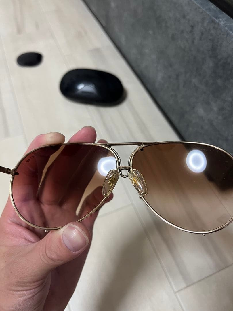 Porsche Design Carrera Teardrop Sunglasses Gold Frame Brown Lens Austria Vintage