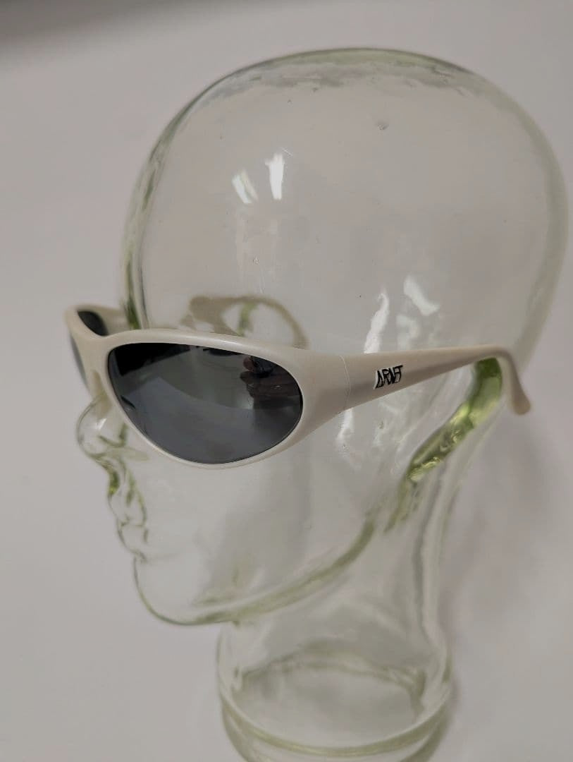 Arnette Raven Vintage Sunglasses White Frame Mirror Lens Old Logo 90s Y2K Wrap