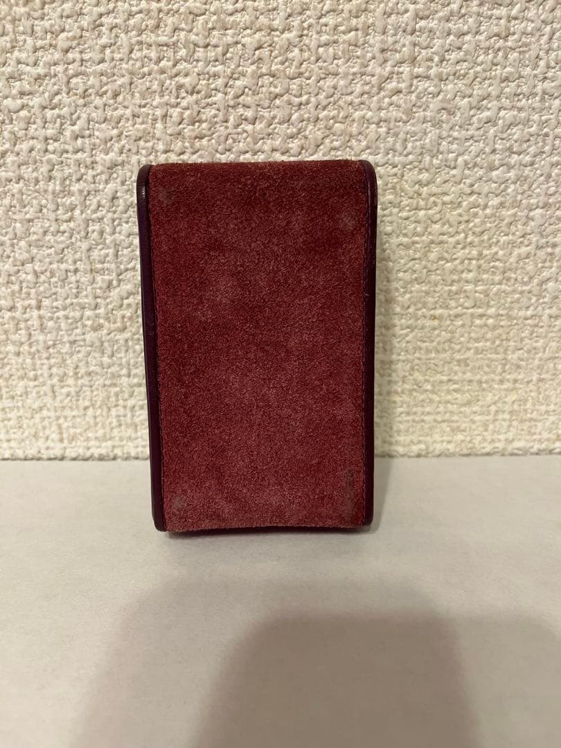 LOEWE Anagram Wine Red Suede Cigarette Case Vintage