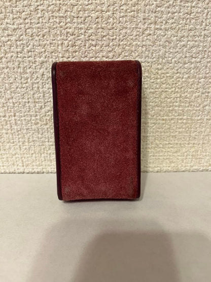 LOEWE Anagram Wine Red Suede Cigarette Case Vintage