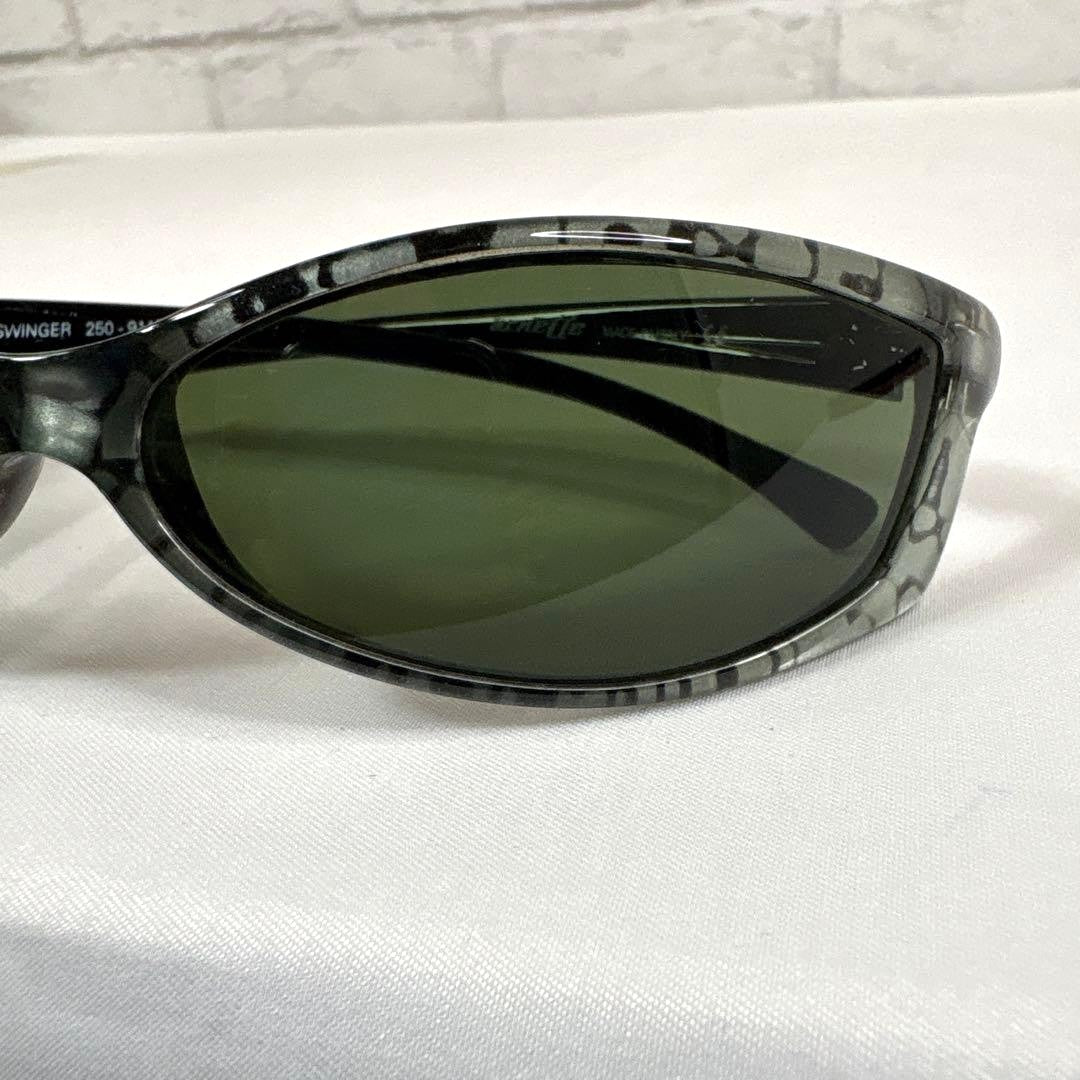 Arnette Swinger 250-9115 Sunglasses Black Marble Frame Green Lens Made in Italy