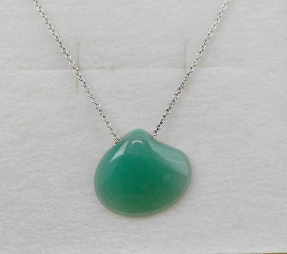 Tiffany & Co Jade Pendant Necklace Green Sterling Silver Chain 40cm(15.7") New