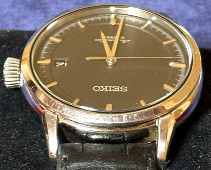 SEIKO Presage SARX025 6R15 Automatic 23J Black Dial Gold Tone Watch Japan Used