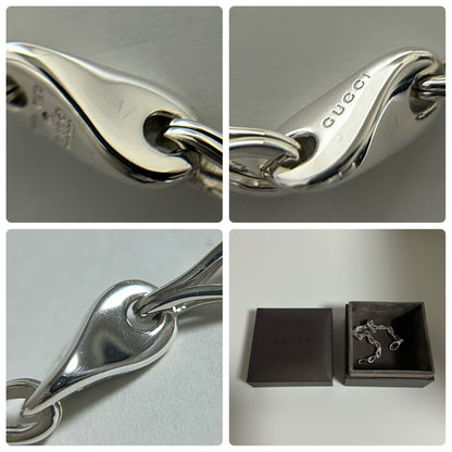 GUCCI Tom Ford Sterling Silver 925 Infinity Link Chain Bracelet Italy18cm VTG