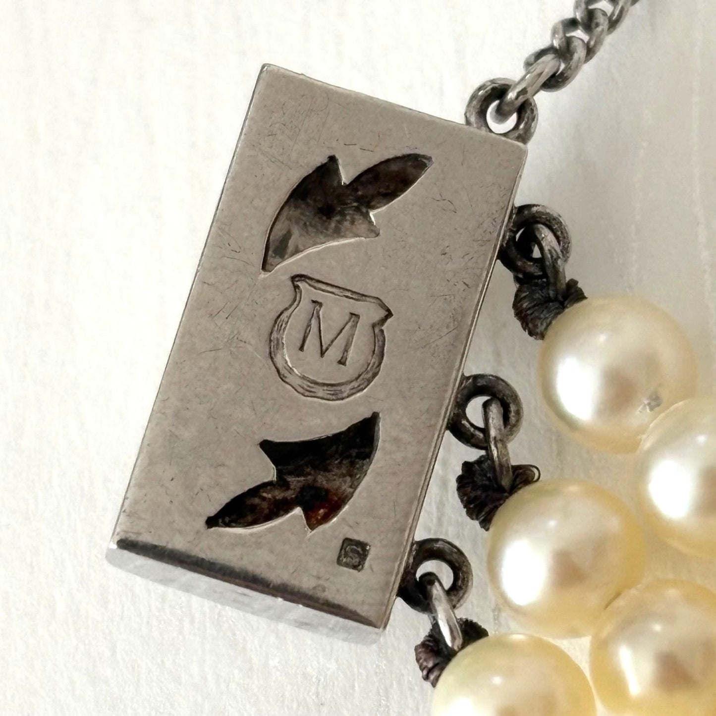Mikimoto Silver Pearl Bracelet 3-Strand Cream 5.0mm Pearls 16cm(6.3in)