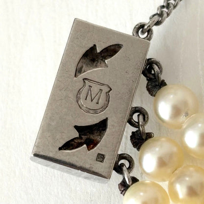 Mikimoto Silver Pearl Bracelet 3-Strand Cream 5.0mm Pearls 16cm(6.3in)
