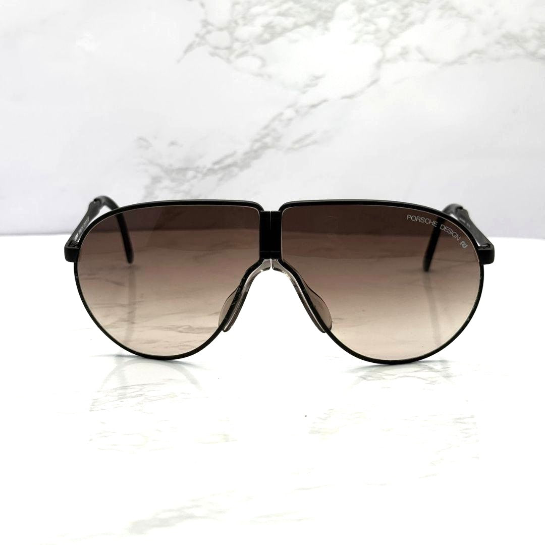 PORSCHE DESIGN Carrera 5622 Folding Sunglasses Black Frame Brown Gradient Lens