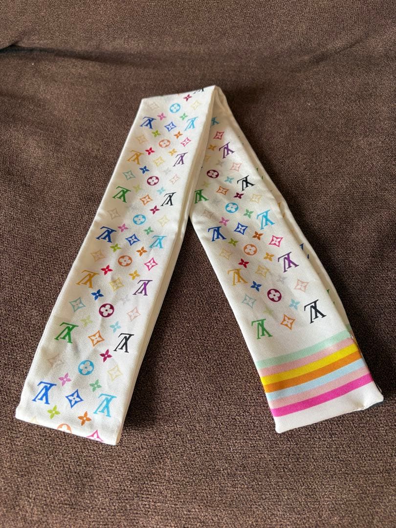 Louis Vuitton Monogram Multicolor Scarf Silk Accessory Fashion Designer