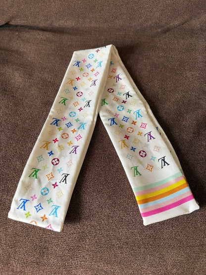 Louis Vuitton Monogram Multicolor Scarf Silk Accessory Fashion Designer
