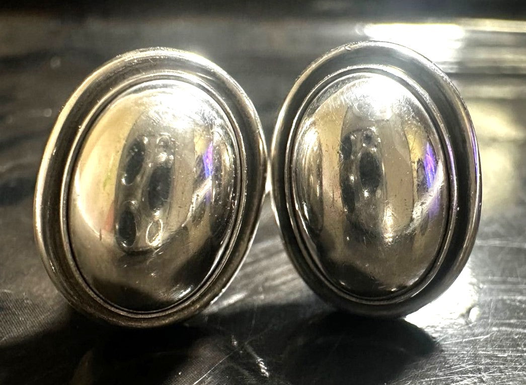 GEORG JENSEN Cufflinks Model 44B Sterling Silver 925 Dome Vintage Denmark Made
