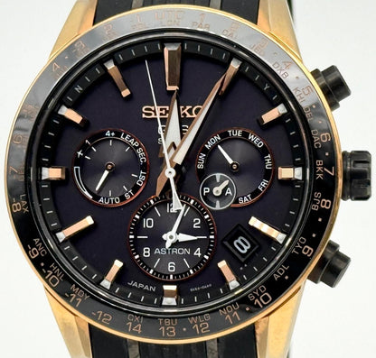 Seiko Astron SBXC006 5X53-0AB0 GPS Solar Radio Black Dial Mens Watch Japan Used