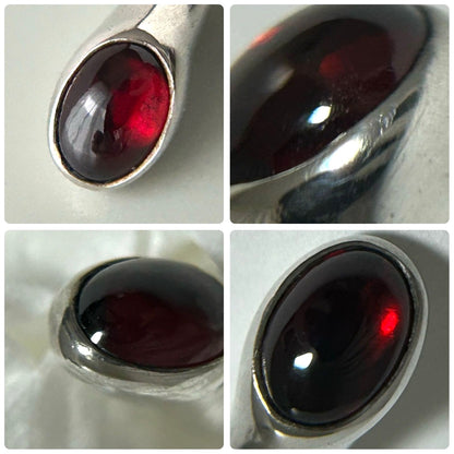 Georg Jensen Pendant Top Garnet Silver 925 Charm 0.8in Authentic Pre-Owned