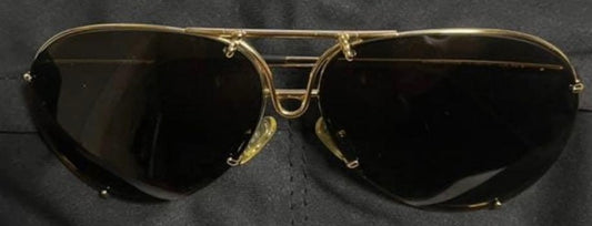 Porsche Design P'8000 Aviator Sunglasses Gold Frame Interchangeable Lenses Set