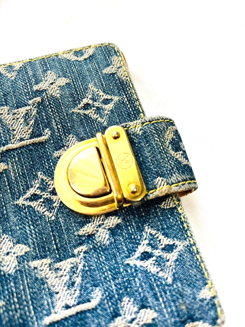Louis Vuitton Agenda PM Monogram Denim Ring Planner Cover Blue Gold HW Spain