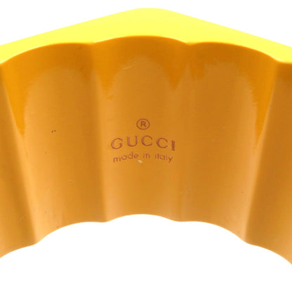 GUCCI Acrylic Geometric Bangle Bracelet Mustard Yellow 8.3in Italy Authentic