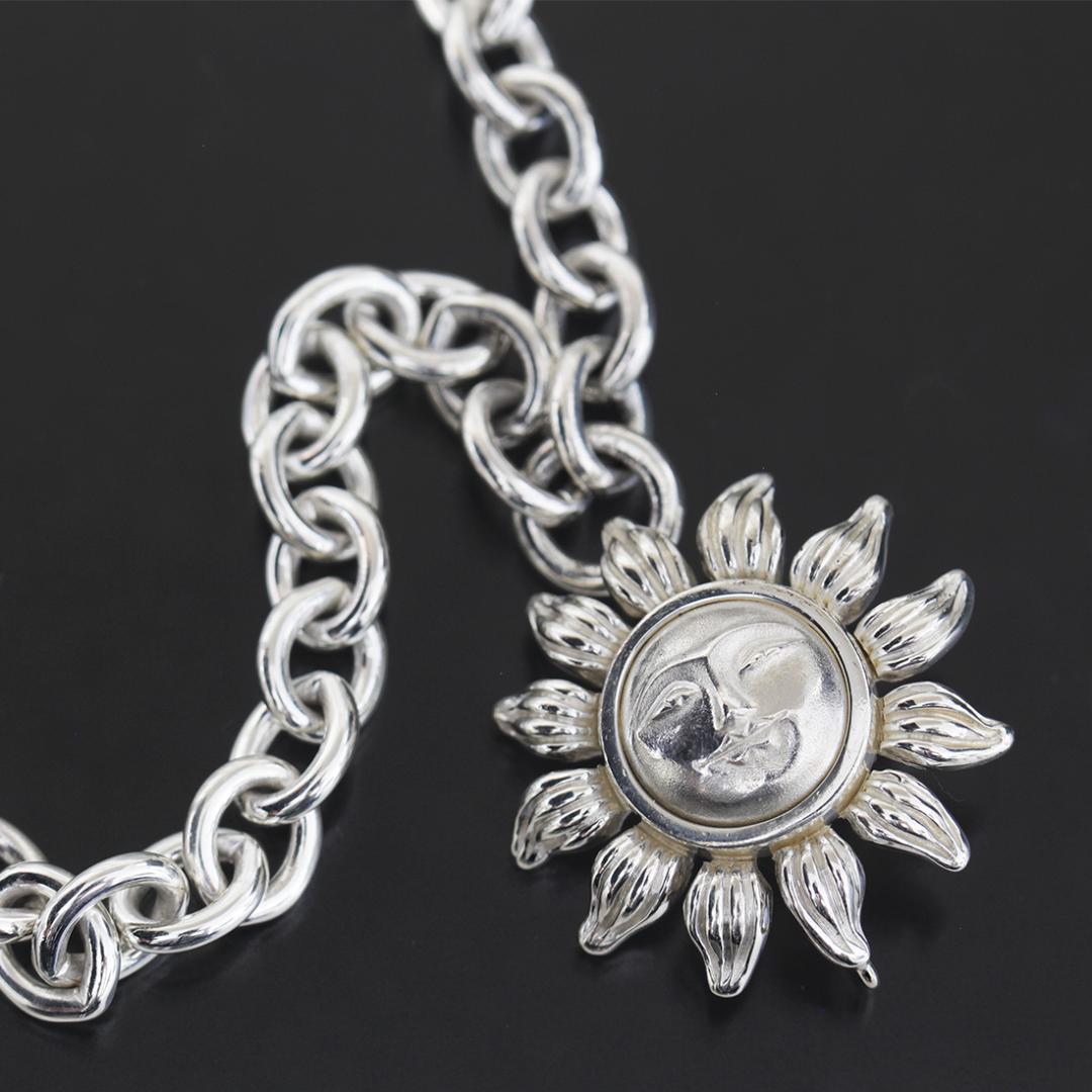 Excellent Tiffany & Co Sterling Silver 925 Sun Motif Necklace 41cm Vintage Rare