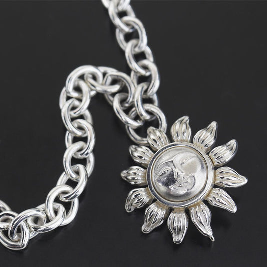 Excellent Tiffany & Co Sterling Silver 925 Sun Motif Necklace 41cm Vintage Rare