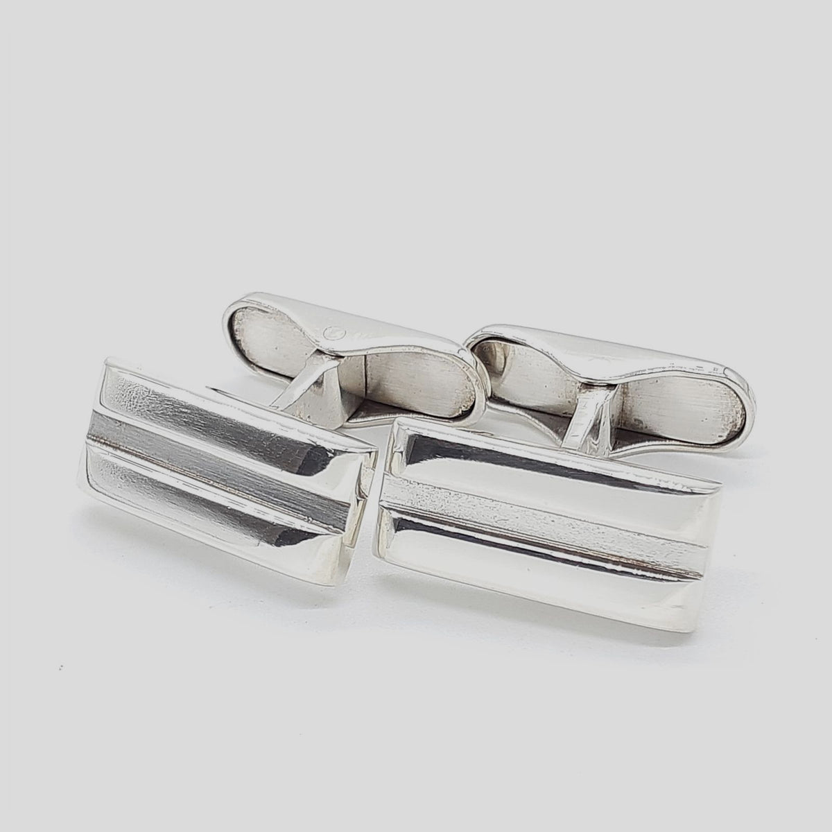 Hans Hansen Denmark Sterling Silver 925 Cufflinks Square Line Mens Jewelry HaH
